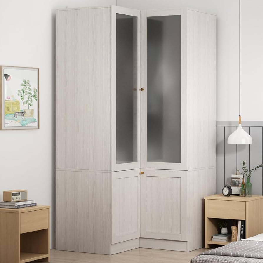 【Ｌ】UNITED ARROWS WEB限定WARDROBE SMARTグレー Amazon.com: Homsee Warm Grey L-Shape Armoire Wardrobe Closet